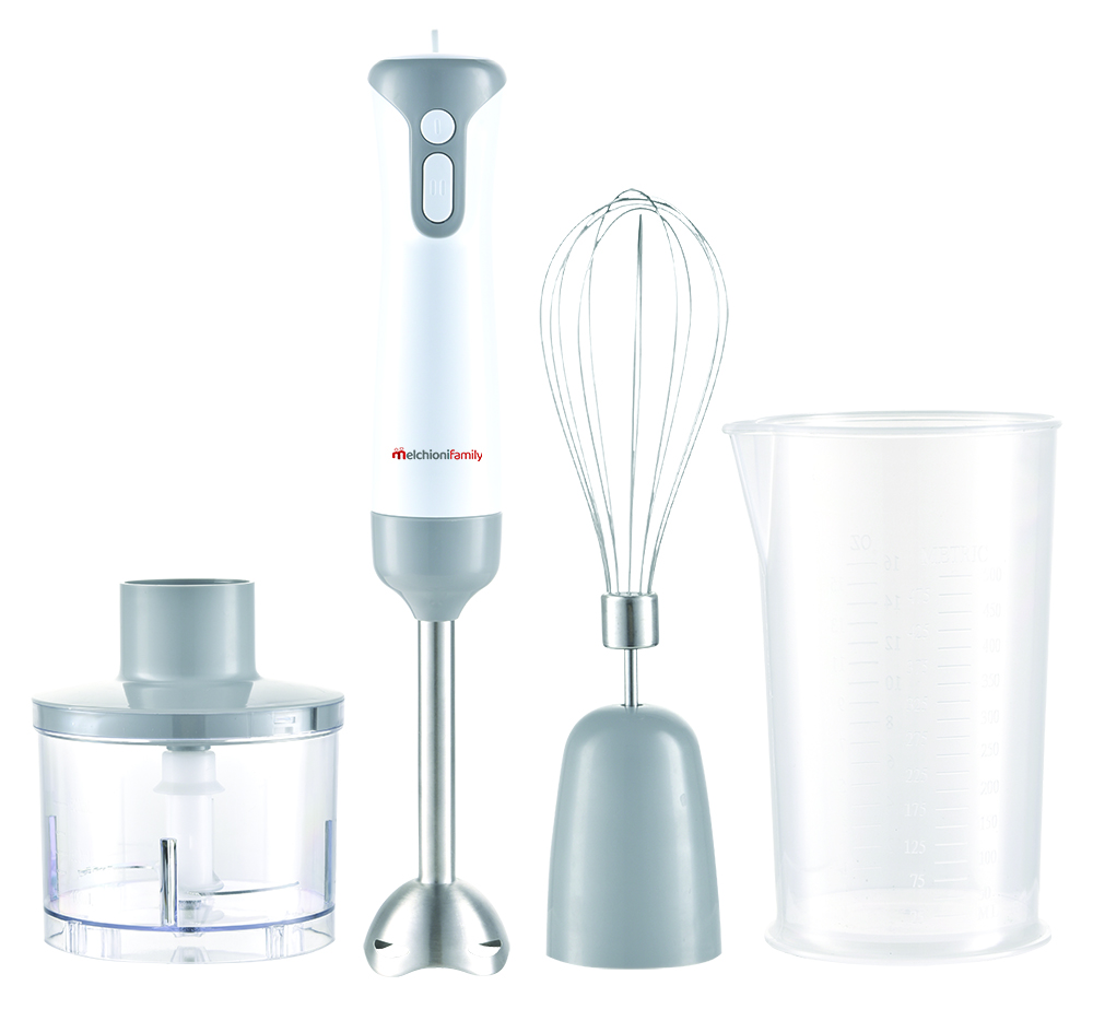 Frullatore a immersione con piede in acciaio e accessori MIXXXO TRIO