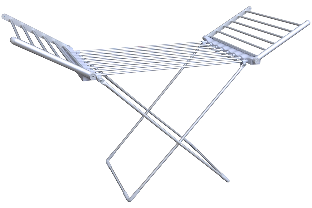 Stendino pieghevole con elementi riscaldati